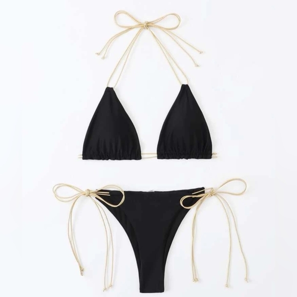 BRAND NEW Gold Strap Black Biniki - Picture 3 of 3